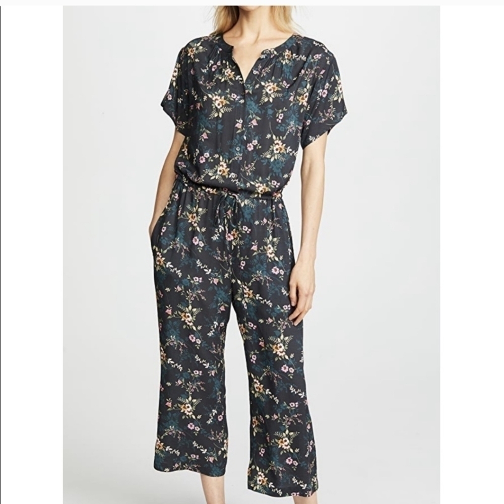 Anthropology Velvet by Graham Spencer Ditzy Floral Print Boho Summer jumpsuit S